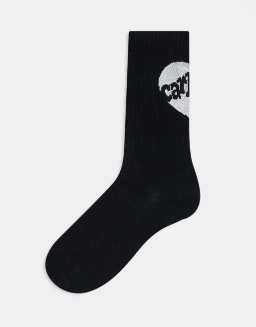 Calcetines negros con estampado de corazón Amour de Carhartt WIP