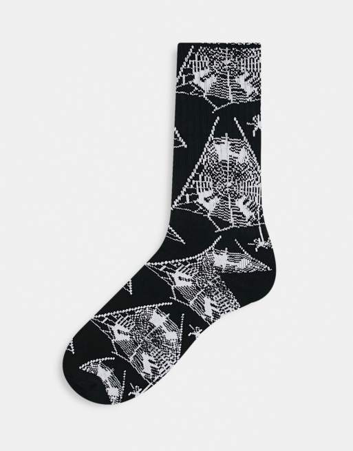 Calcetines negros con estampado integral de telarañas Tangled Webs de HUF