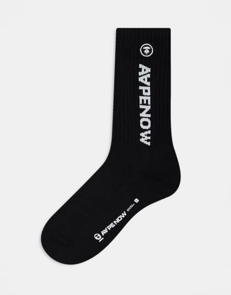 Calcetines negros con logo de AAPE By A Bathing Ape - view 1