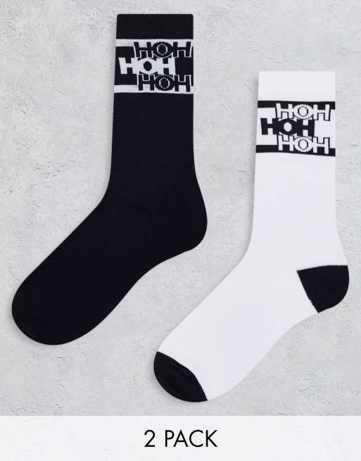 Calcetines negros y blancos con logo de House of Holland