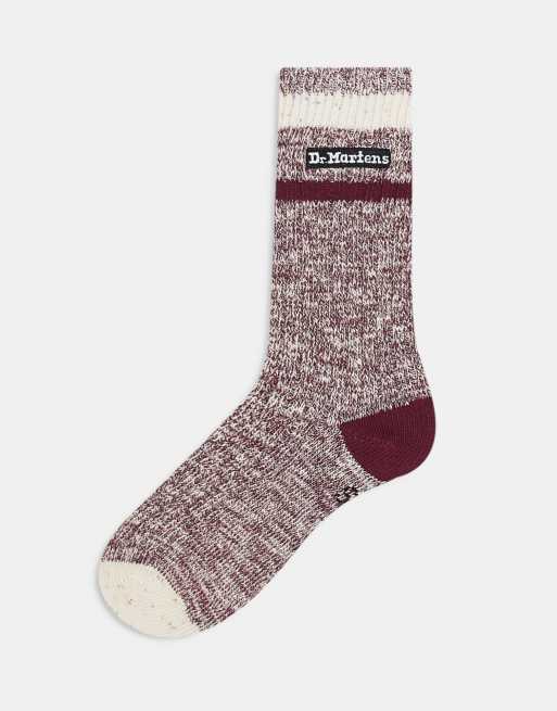 Calcetines rojo multicolor jaspeado unisex de Dr. Martens