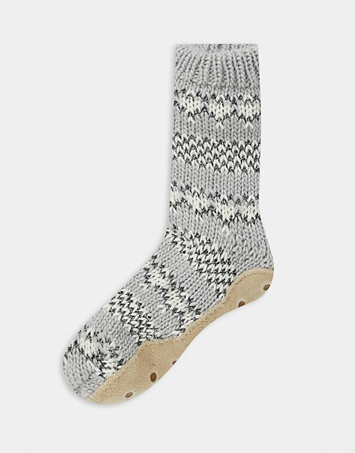 Calcetines tipo bota de andar por casa de lúrex gris con grecas alpinas de  Hunkemoller