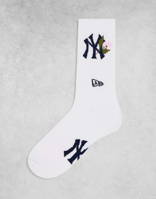 Calcetines tobilleros blancos con diseño de los NY Yankees de New Era