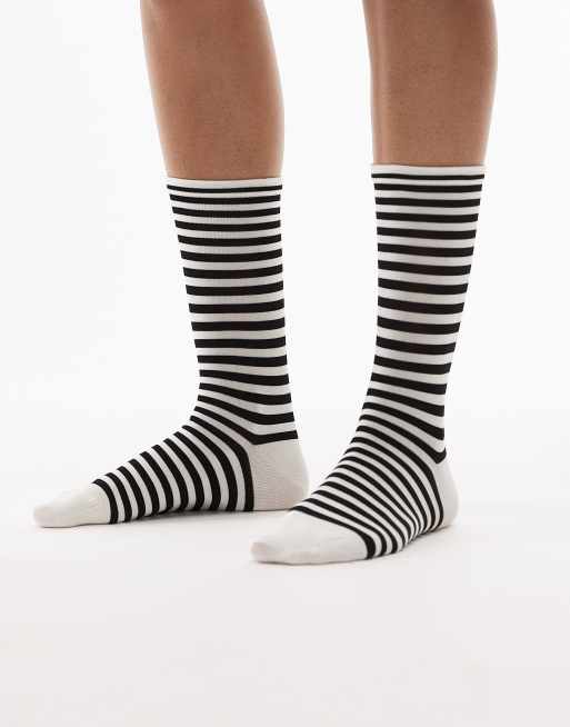 Calcetines tobilleros blancos y negros con rayas multicolor de & Other Stories