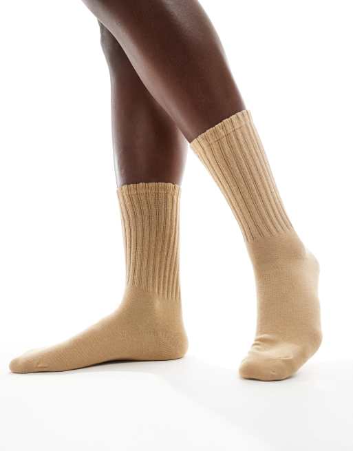 Calcetines tobilleros color arena de pointelle Magda de SUI AVA, 4 de 4