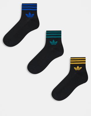 Pack De 3 Pares De Calcetines Tobilleros De Color Rosa Y Azul Adicolor De Adidas Originals