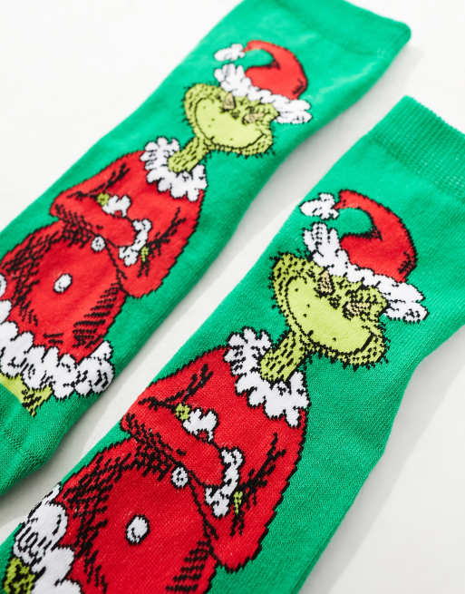 Calcetines tobilleros verdes con estampado del Grinch de Navidad de ASOS DESIGN, 2 de 4