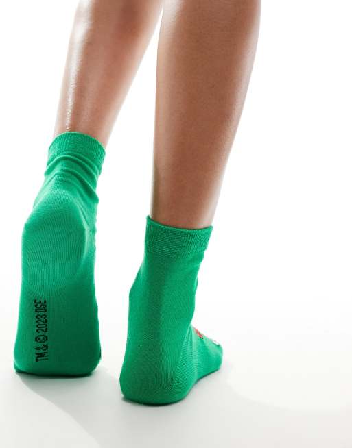 Calcetines tobilleros verdes con estampado del Grinch de Navidad de ASOS DESIGN, 3 de 4