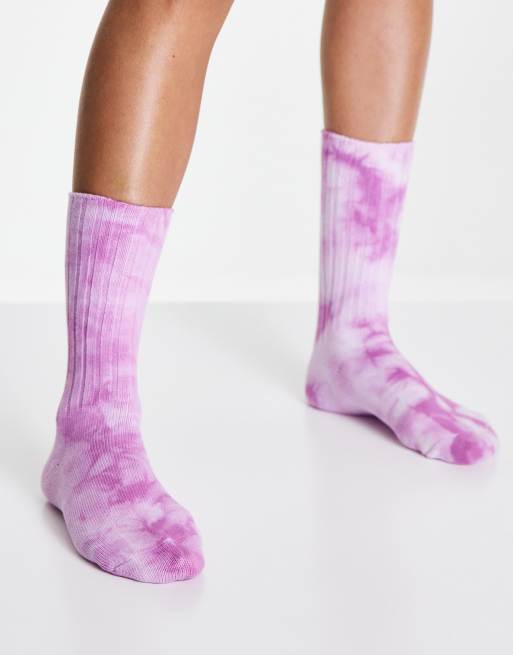 Calcetines violetas con efecto tie dye de EGO
