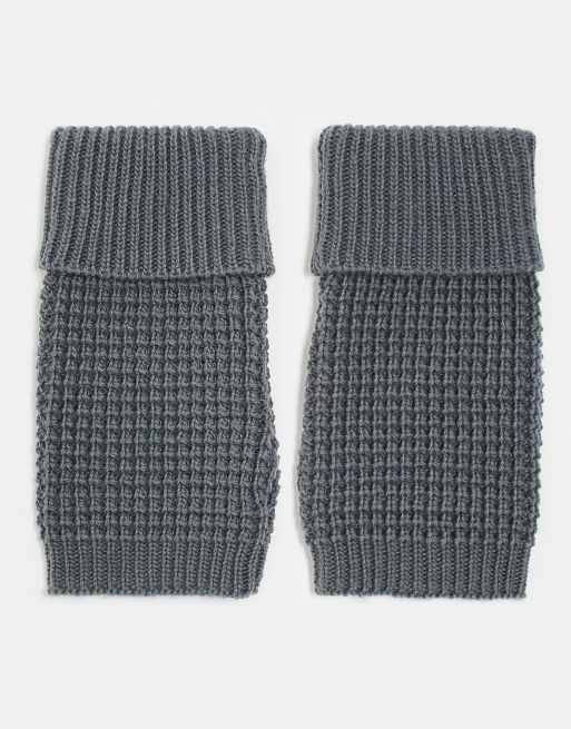 Calentadores grises para manos de punto de arroz de ASOS DESIGN