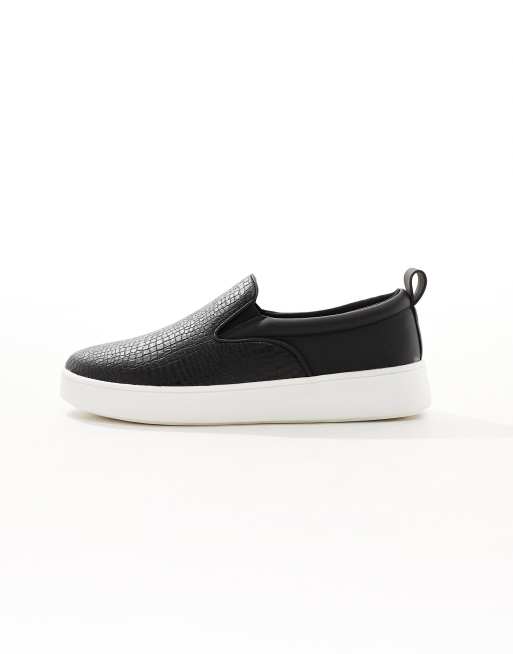 Black slip on ladies trainers online