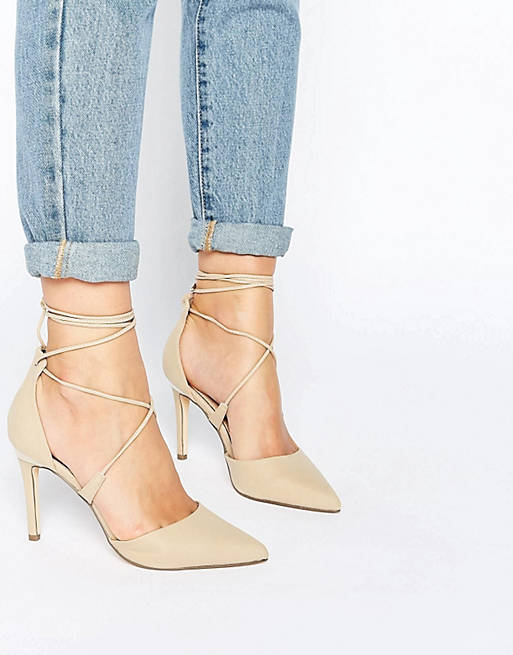 Call It Spring Argaine Lace Up Detail Pointy Pump