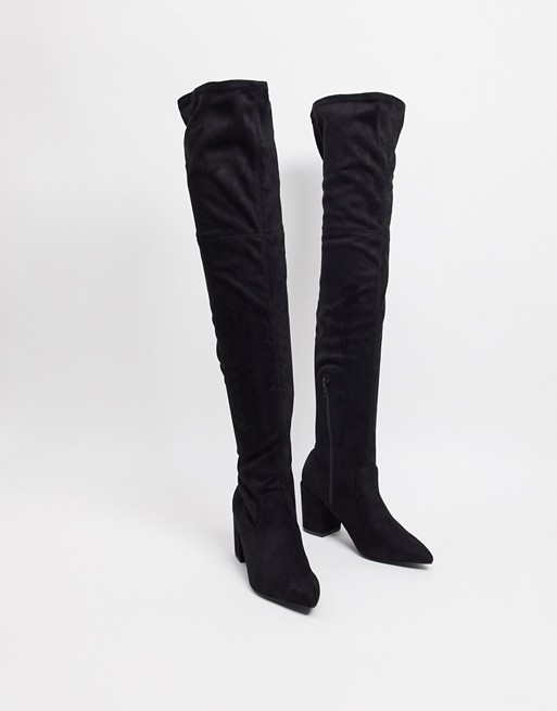 Call It Spring ashley over the knee mid heel boots in black