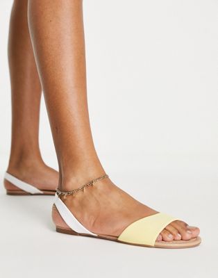 Call it Spring back strap sandals in yellow