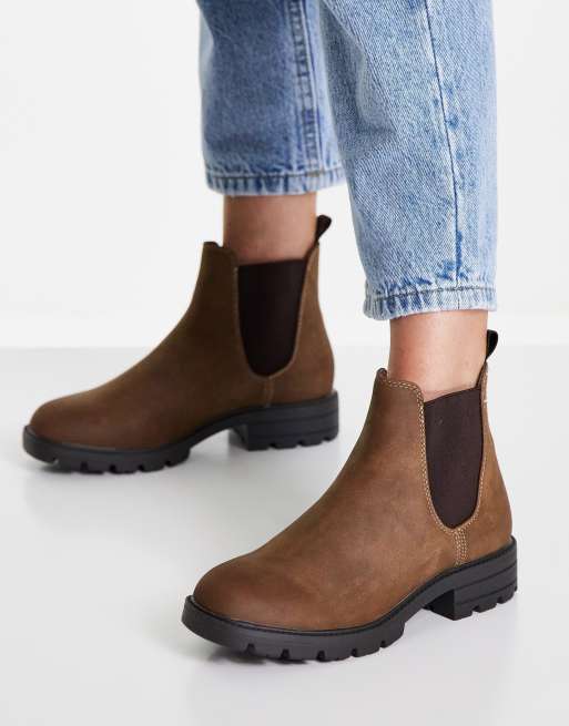 Call It Spring – Brązowe buty do kostki na grubej podeszwie