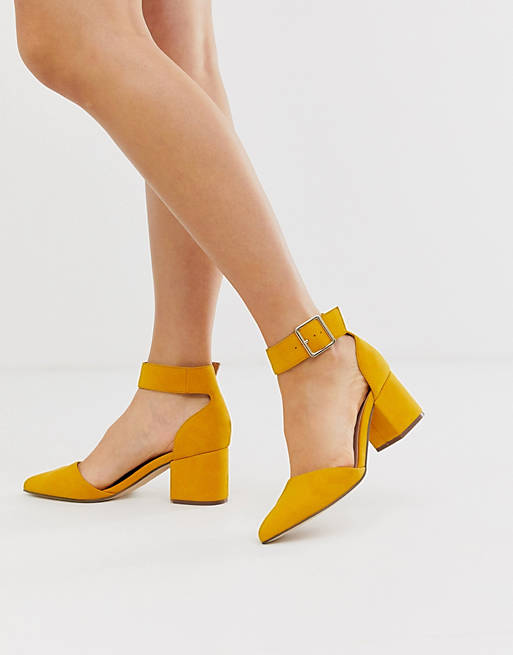 Call It Spring by ALDO Agraleria ankle strap heeled court shoes in mustard