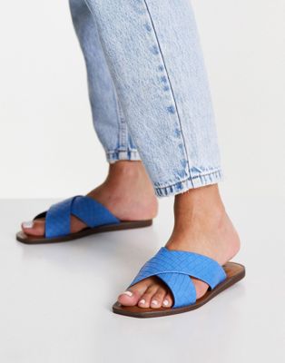 Call It Spring by ALDO Balia cross strap sandals in blue - MBLUE