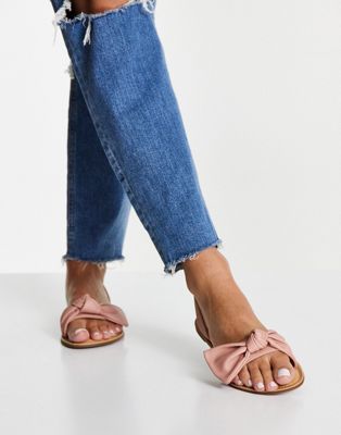Call It Spring by ALDO Celle bow flat sandals in light pink - PINK - ASOS Price Checker