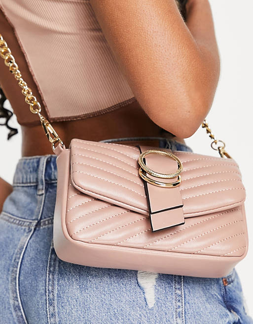 Call It Spring by ALDO Gurlpleaze vegan double ring quilted cross body bag in pink