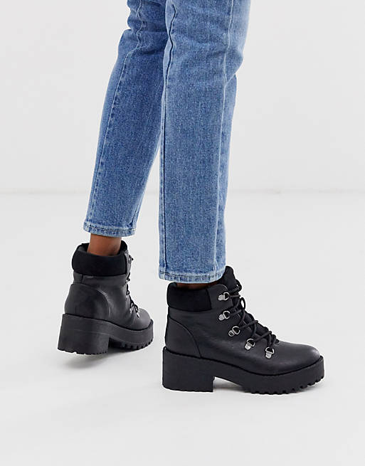 Call It Spring by ALDO Hiker lace up chunky ankle boots in black | ASOS