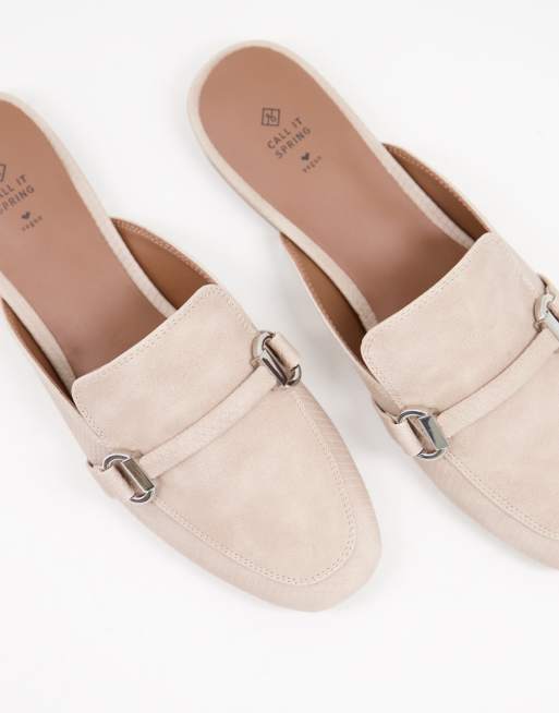 Rusland Romantik tiggeri Call It Spring by ALDO Holly vegan backless flat loafers in bone | ASOS