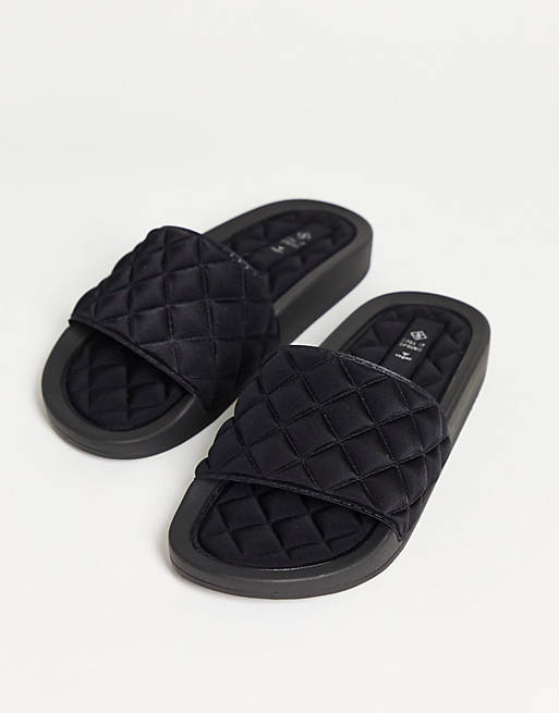 Call It Spring by ALDO Kaeaniell quilted slides in black - BLACK