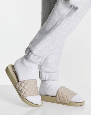Call It Spring by ALDO Kaeaniell quilted slides in light bone - BEIGE