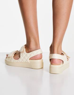 Call it Spring Call It Spring by ALDO Kikii quilted grandad sandals in off white - WHITE