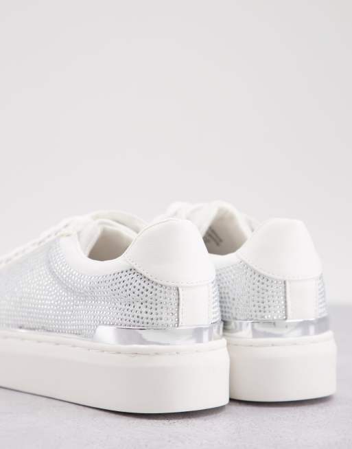 Call It Spring by ALDO Spark flatform sneakers in white and silver