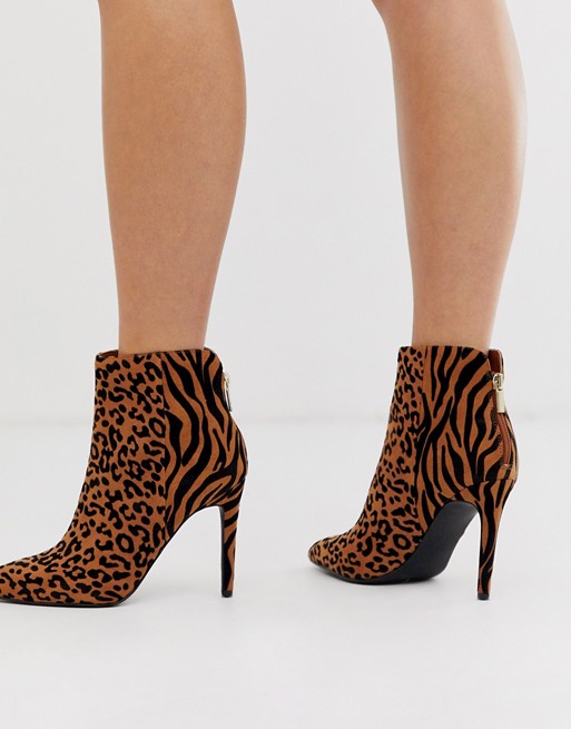 Call It Spring by ALDO Tulipe stiletto ankle boots in mixed animal print