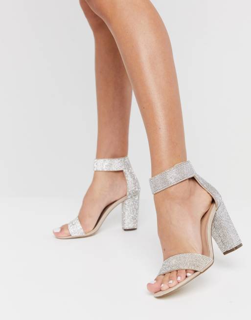 Crystal block heel on sale sandals