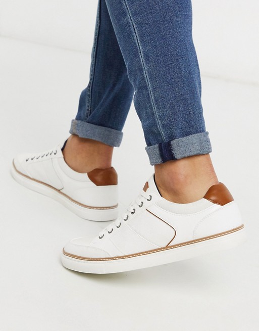 Call it Spring casual lace up trainers in white