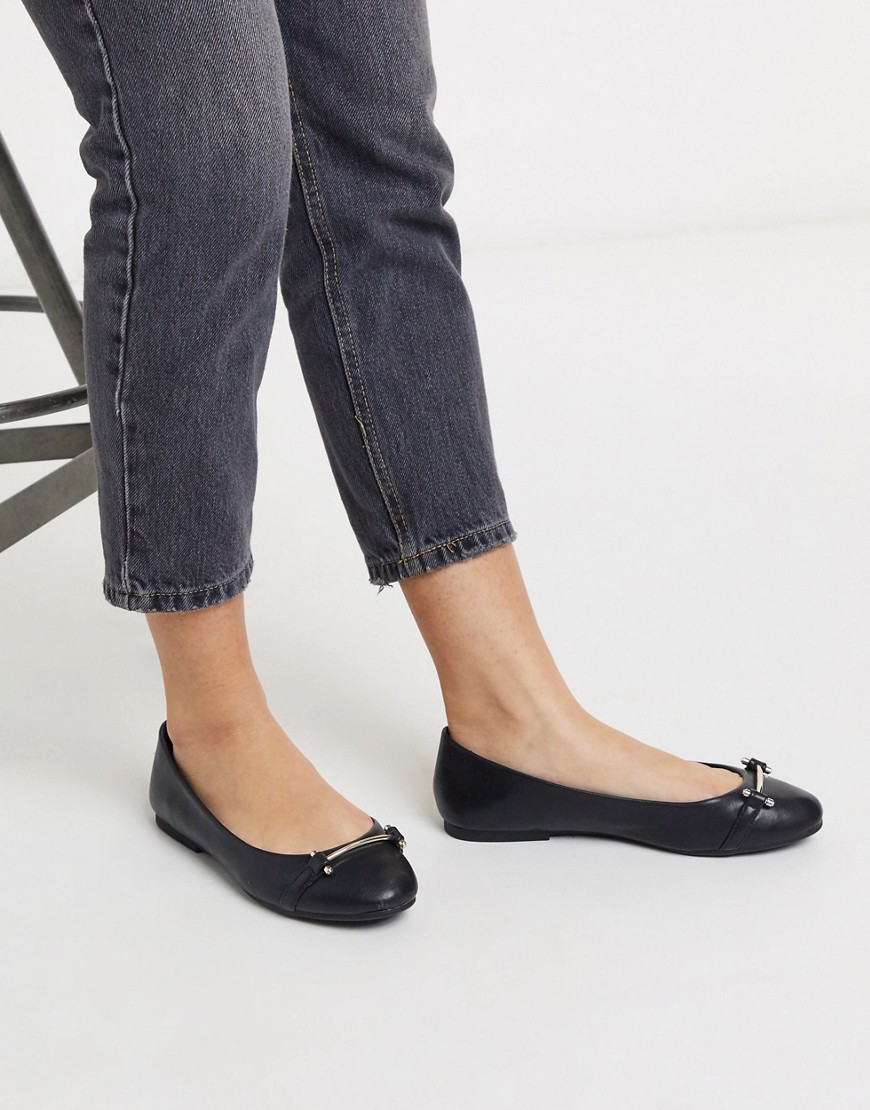 Call It Spring cliffrise flat ballets in black