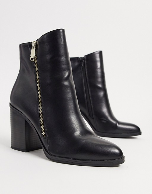 Call It Spring eroecia mid heeled boots with side zip in black