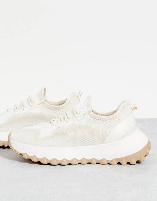 Call It Spring - Gebreide sneakers met inzetstukken in wit