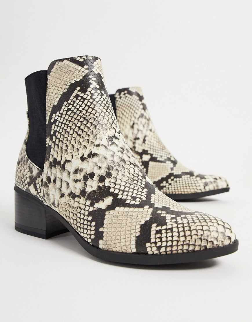 Call It Spring grilin ankle heeled boots in snake-Multi