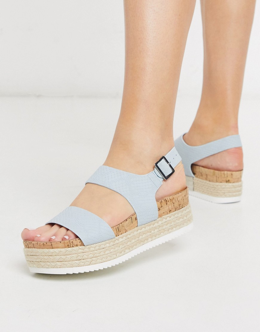 Call It Spring grirecia chunky flatform sandals in blue