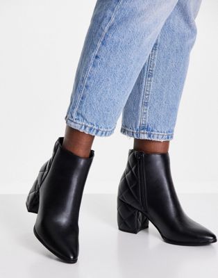 Call it Spring heeled ankle boot in black and snake