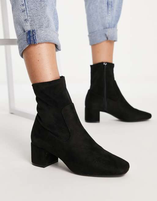 Call it Spring heeled sock boot in black | ASOS