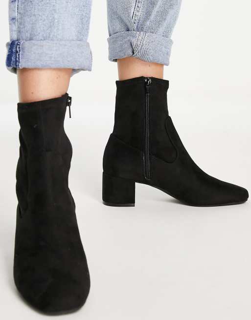 Call it Spring heeled sock boot in black ASOS