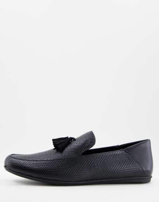 Call It Spring – Herman – Strukturierte Loafer in Schwarz mit Quasten - BLACK
