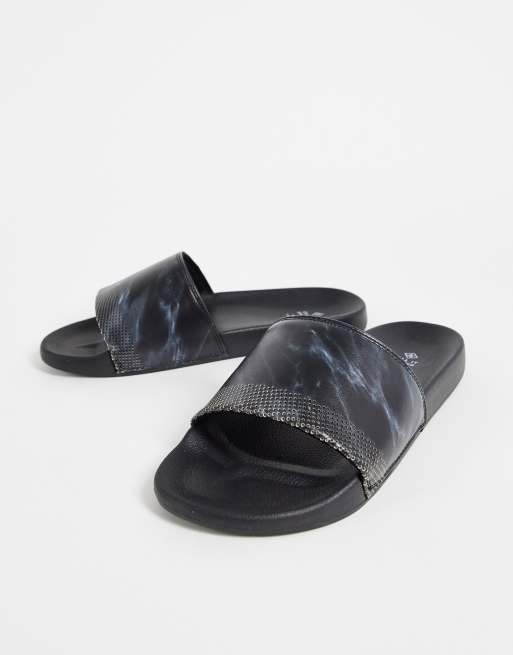 Call It Spring jeeree marble slides in black