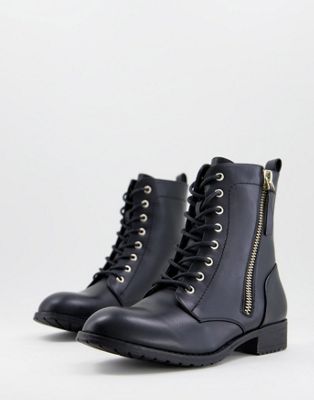 Call It Spring kassie lace up ankle boots in black