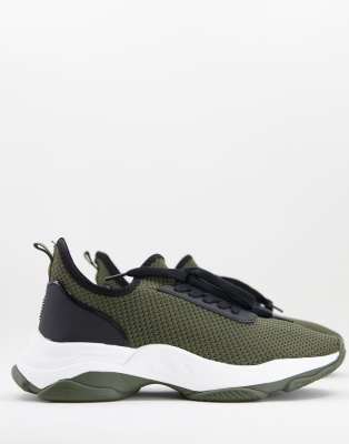 Call It Spring lexx knit chunky sneakers in olive