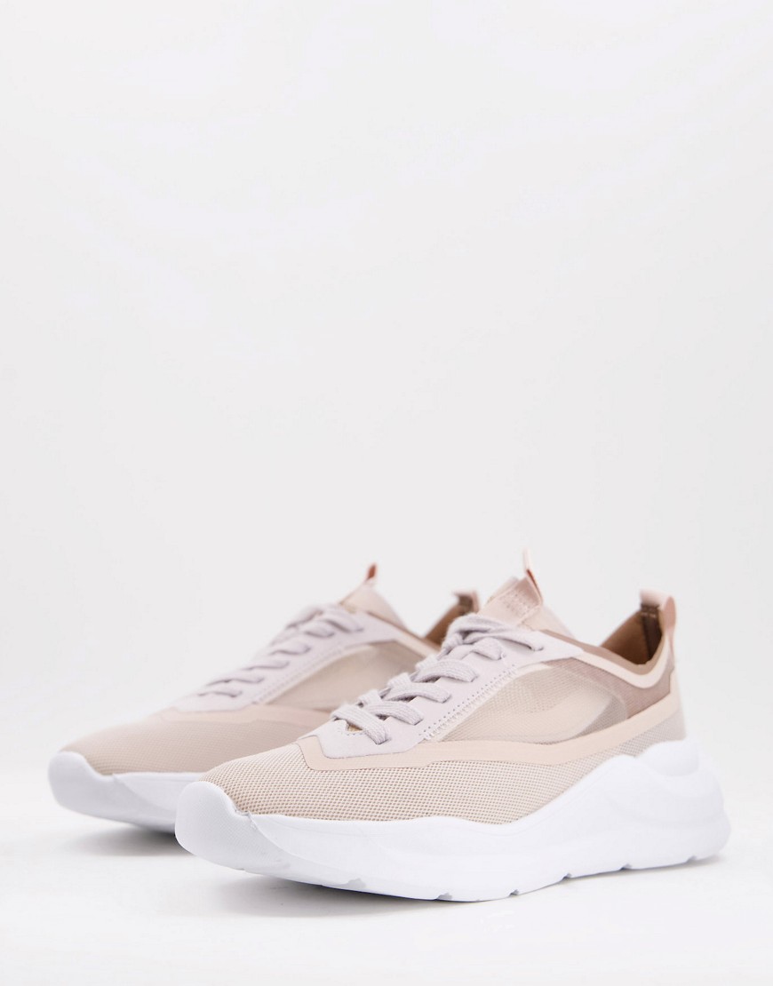 Call it Spring mesh mix runner sneakers in light pink