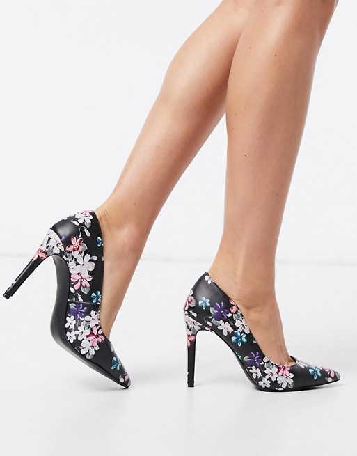 Call It Spring mykel heeled pointed court shoes in black