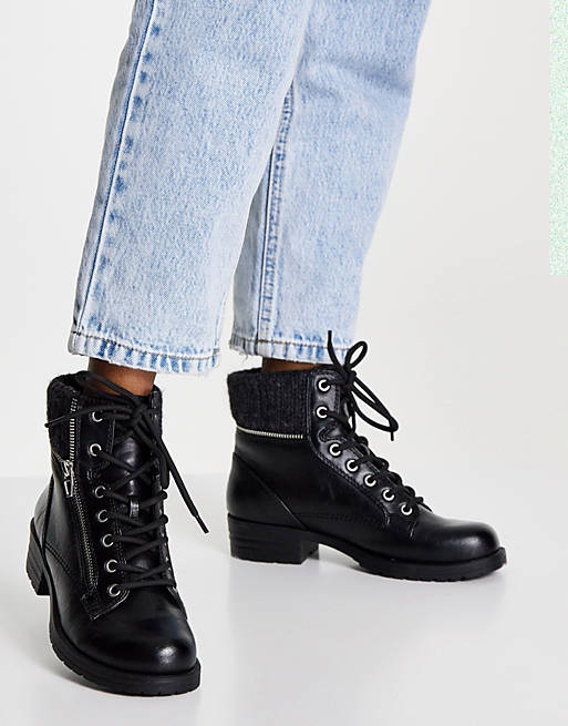 Call It Spring rocky chunky military boots in black | ASOS