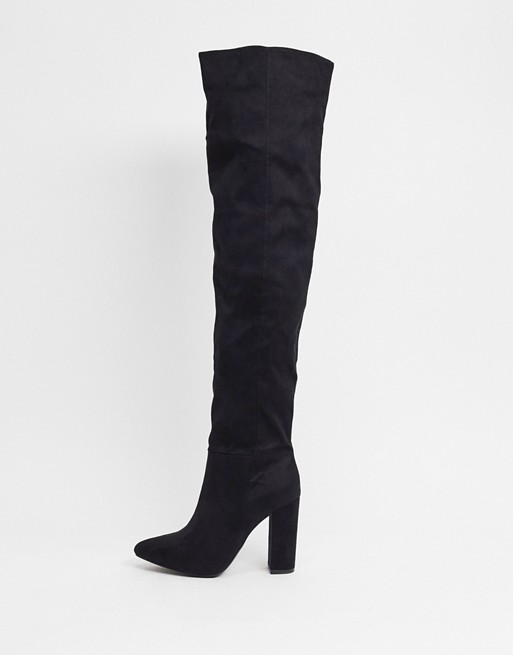 Call It Spring slouch knee high boots in black