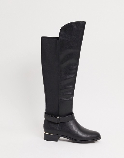 Call It Spring sterna knee high riding boots in black