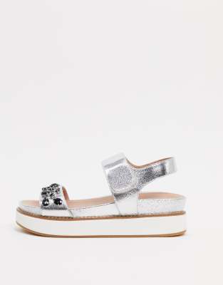 flatform sandals silver